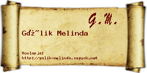 Gálik Melinda névjegykártya